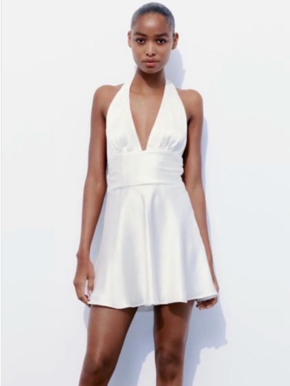 Satin Effect Halter Mini Dress by Zara